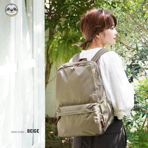 Phong cách Nhật Bản Phong cách Muji / Ba lô có dây kéo đôi màu trơn dung tích lớn / Túi đi học nhiều túi du lịch / Có thể giữ túi đi học sinh máy tính