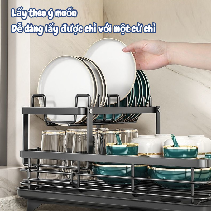 Kệ đỡ đồ dùng bếp, thu gom đĩa bát đũa, hỗ trợ rót nước, giữ bếp trật tự hơn，Nhiều kiểu dáng có thể chọn