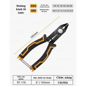 Kìm tuốt dây điện Rdeer RT-176,kìm cắt dây điện,kìm cắt tuốt dây điện,kìm đa năng,kìm cắt dây điện,kìm điện đa năng,kìm