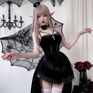 Váy đen Gothic cho Halloween - Phù thuỷ, Ma cà rồng, Cô dâu