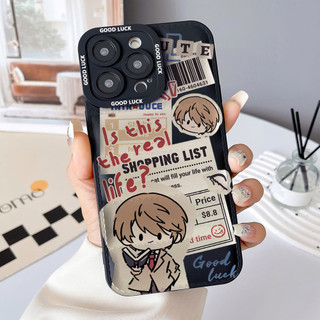 Ốp điện thoại Anime Death Note cho iPhone 17 / 17Air / 16E / 15 Plus / 14 / 13 / 12 / 11 / Pro Max. Chống sốc rơi. Hộp đựng túi khí kiểu áo khoác silicon lỏng che phủ toàn diện