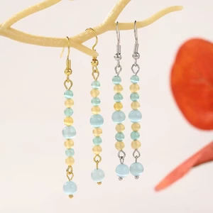 Mỏng hơn opal bông tai tròn nhiều màu sắc, handmade nhẹ sang trọng