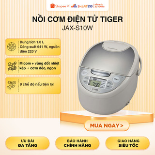 Nồi cơm điện tử Tiger JAX-S10W, chế độ hẹn giờ 2 tiếng, hàng Nhật chính hãng