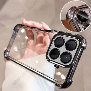 Ốp điện thoại TPU silicon mạ trong suốt cho Xiaomi 17T 15T Pro 15TPro 17TPro Mi15T 4G 5G Vỏ điện thoại túi khí bốn góc trong suốt Ốp lưng mềm chống sốc Camera bảo vệ mặt sau