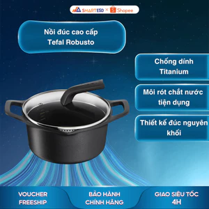 Nồi đúc cao cấp Tefal Robusto 20cm (E2494444)/ 24cm (E2494644) - Bảo hành chính hãng 24 tháng