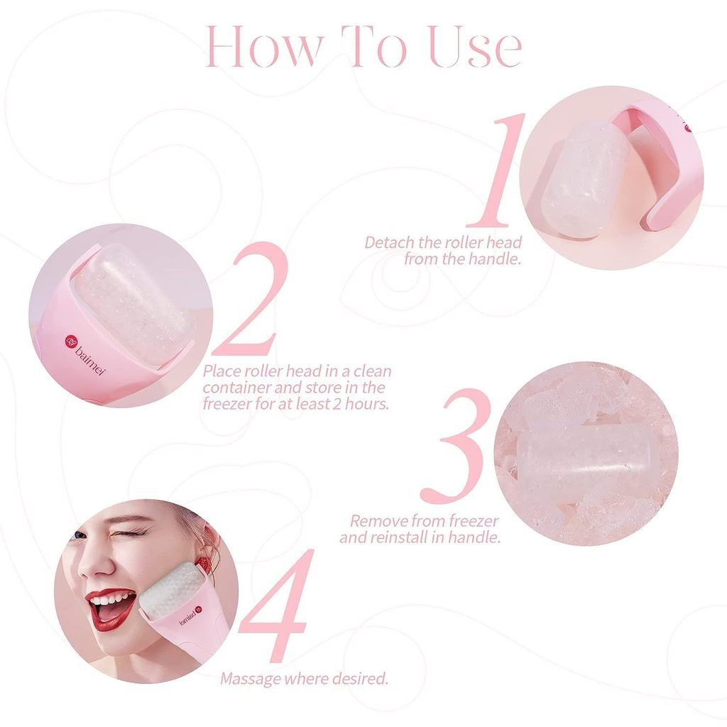Con lăn đá lạnh Ice Roller - 【Giảm sưng, săn chắc da】, massage mặt, chườm lạnh thư giãn, cho làn da tươi tắn