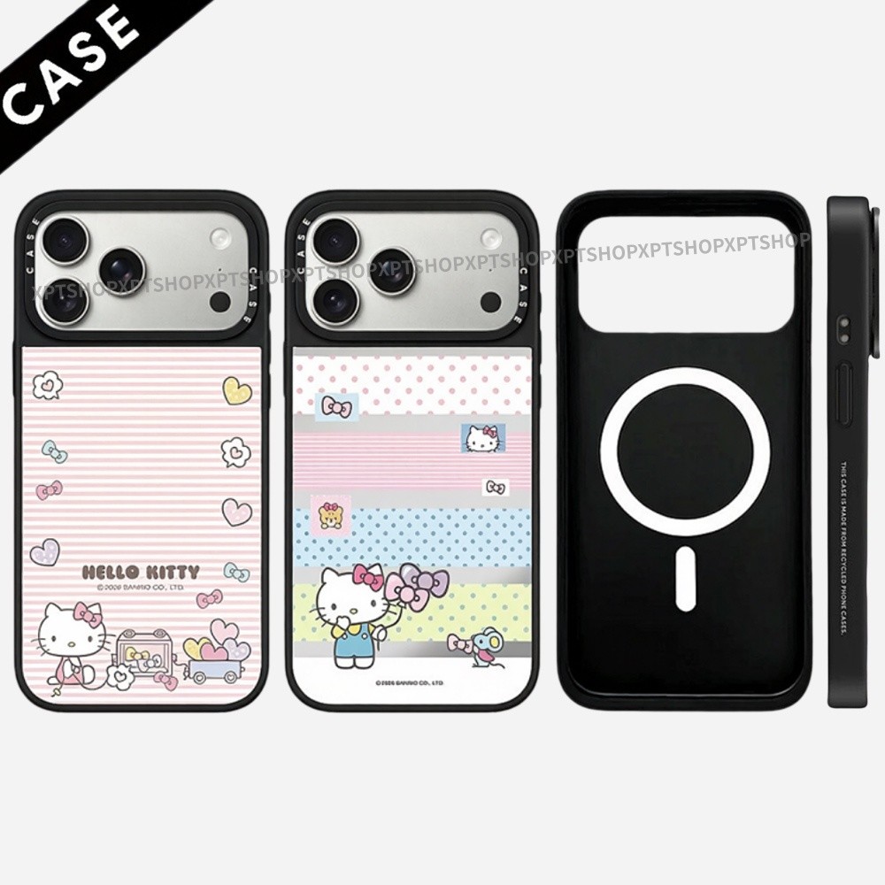 Ốp điện thoại cứng gương hình mèo chấm bi từ tính cho iPhone 17 Pro Max 17 Air 16 Plus 15 14 13 12 11 Vỏ chống sốc