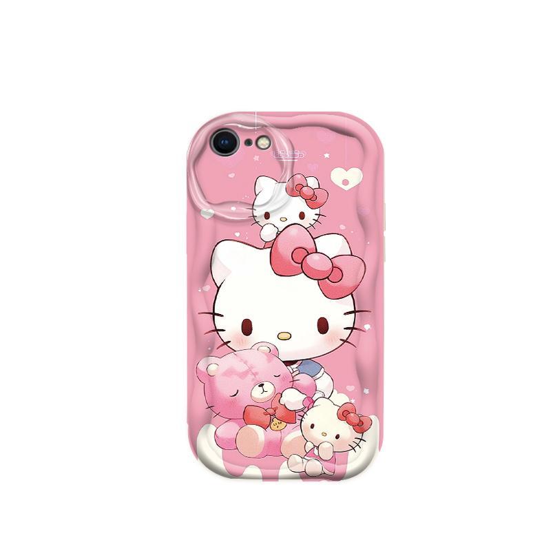 Ốp Silicon Hoạt Hình Cho iPhone 6 6S 6 Plus 6S Plus 7 8 Plus SE 2020 Vỏ Điện Thoại Mềm 3D TPU Kitty Sinh Viên Ốp Lưng Chống Sốc