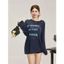 Milyfashion Đỏ xiên Vai Chữ In Hình Mùa Hè Rời Dài Tay Ôm Hơn Nhìn Chống Nắng