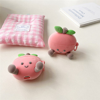 Ốp tai nghe bluetooth hình quả đào 3D hoạt hình dễ thương cho Airpods pro 2 3 airpods4 airpods1 2 airpods3
