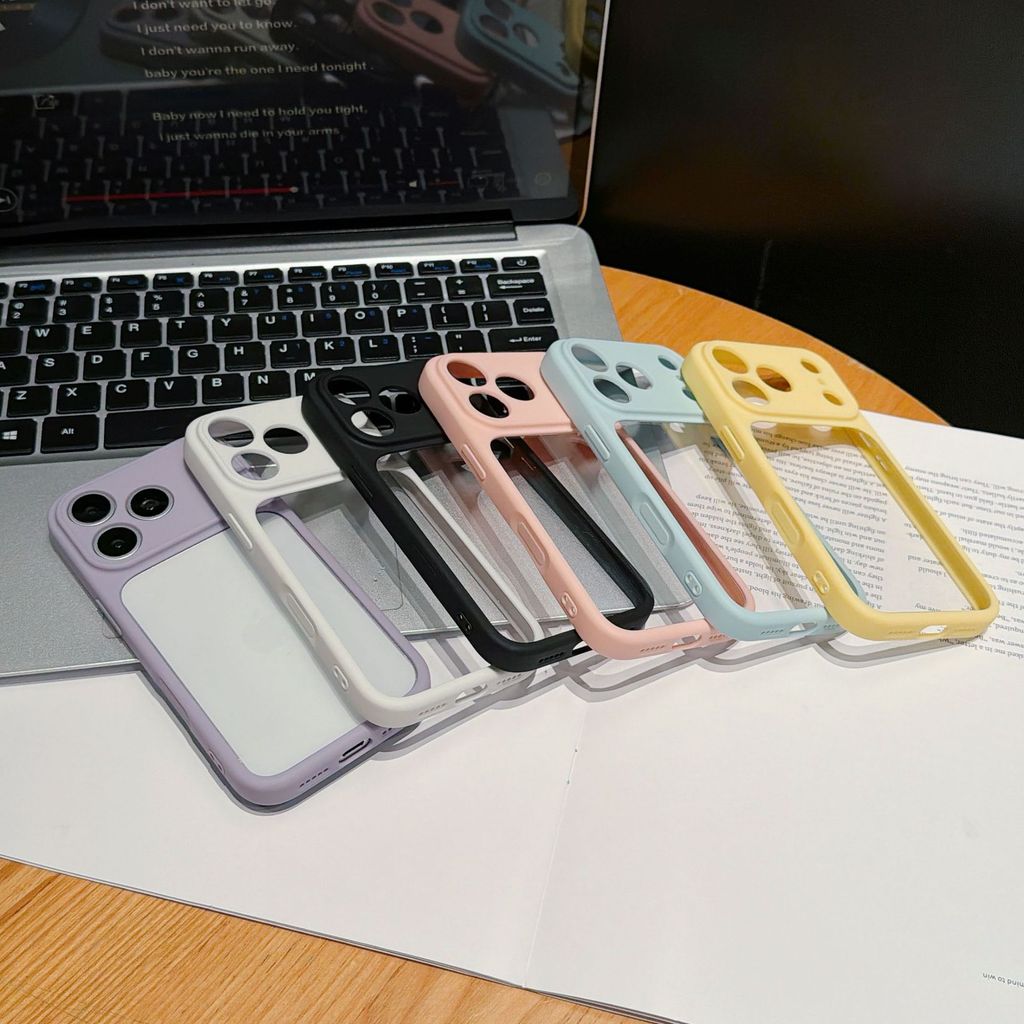 Thích hợp cho Apple 17pro Vỏ điện thoại màu kẹo iphone15 / 16 giây Vỏ bảo vệ Acrylic cửa sổ lớn hơn