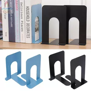 GILL 2 chiếc Bookends, Giá đỡ sách kim loại hình chữ L, Giá đỡ sách chống trượt dày đặc dành cho học sinh