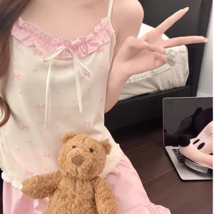Đồ Ngủ Xuyên Biên Giới Nữ Mẫu Mới Hai Dây Đai Ren Đệm Ngực Có Thể Điều Chỉnh Dây Đeo Vai Đồ Mặc Nhà Phong Cách Thuần Túy