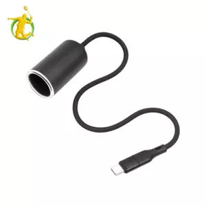 USB C sang ô tô Thuốc lá USB C sang 12V Ổ cắm thuốc lá ô tô Nữ có thể bảo vệ màu đen chắc chắn Cáp chuyển đổi nguồn