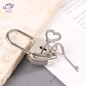 HFTOY 1 Bộ Hình Trái Tim Padlo Mini Hành Lý Phần Cứng Los Có Chìa Khóa Lo Cho Du Lịch Cưới Hộp Trang Sức Nhật Ký Vali Sách ~