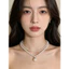Mặt dây chuyền ngọc trai kim cương lấp lánh tinh tế và dễ thương Vòng cổ xếp chồng hai lớp