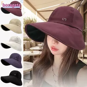 Mũ ngư dân BORAGETE, Mũ chống nắng nữ khô nhanh vành rộng, Mũ chống nắng thời trang chống tia cực tím có thể gập lại chống nước Mũ đi xe đạp mùa hè ngoài trời