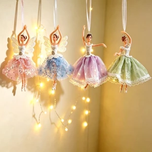 Sẽ Nghệ Thuật Nhảy Múa Ballerinas Giáng Sinh Treo Trang Trí Với Shimmering Tulle Đầm Và Đế Nhựa Ba Lê Theo Chủ Đề Hồ
