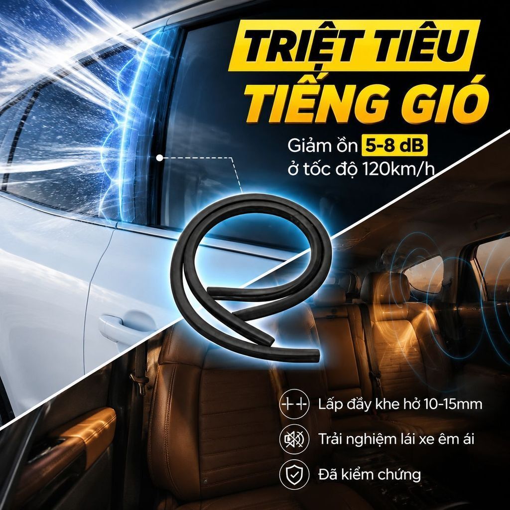 ⚡Ship Nhanh⚡Giảm ồn gioăng cao su cửa ô tô | Chống bụi gioăng cách âm niêm phong | Dễ lắp đặt gioăng cửa xe đa năng
