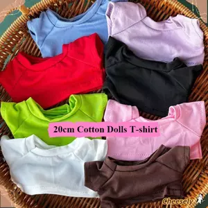 Áo thun có mũ trùm đầu CHEESELY, Phụ kiện đồ chơi phong cách thời trang Quần áo búp bê 20cm, Trang phục búp bê thần tượng đàn hồi Búp bê nhồi bông