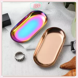 JRP Thép Không Gỉ Hình Giọt Nước Mỹ Phẩm Bàn Bảo Quản Khay Trang Sức Đa Năng Nhà Khay Ăn Hộp Đựng JRP