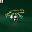 Panda Trâm Cài Với Thiết Kế Tre Huy Hiệu Hợp Kim Phong Cách Trung Hoa Cho Túi Phụ Kiện Quần Áo