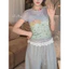Milyfashion Dễ Thương Chấm Bi Thỏ In Hình Nóng Kim Cương Áo Thun Xù Kích Thước Lớn Tay Ngắn Ngắn Top PU7A