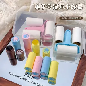 Ooolala2023 Móng Mèo Móng Vuốt Con Dấu Nhỏ Làm Sạch Con Lăn Nhỏ Thép Tấm Chuyển Pai Sơn Móng Tay Keo Silicon Dụng Cụ