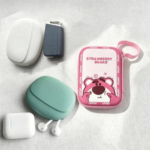 Túi lưu trữ sạc Losto dễ thương, Túi sắp xếp cáp thiết kế in da PU, Túi đựng điện tử đóng cửa có dây kéo dung tích lớn Sử dụng du lịch