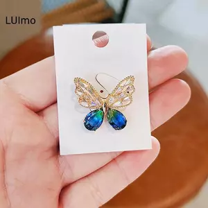 LUImo Mới Bướm Thổ Cẩm Dành Cho Nữ Quyến Rũ Pha Lê Thổ Cẩm Chân Tiệc Cưới Quà Tặng Quần Áo Phụ Kiện Món Quà Trang Sức SBS