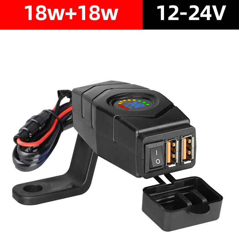 Xe Tay Ga Xe Máy Sạc Điện Thoại Di Động Sạc Nhanh Chống Nước 12V Ba Gót Xe Điện Sửa Đổi usb Sạc Interf