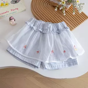 Bé gái Hàn Quốc (90-130) Người yêu mùa hè Dễ thương Phong cách công chúa vui nhộn Thời trang thêu dễ thương Quần thường ngày