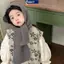 MAKY Thu Đông Retro Mũ Trẻ Em Màu Trơn Khăn Cho Bé Khăn Dệt Kim Đa Năng Đơn Giản Tích Hợp Mũ Len Mũ Chui Đầu VN