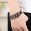 AqToCna Luy Eye Thổ Nhĩ Kỳ Ác Mắt Vòng Tay Punk Nhiều Lớp Da Handmade Vòng Tay AqToCna