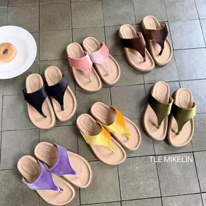 TT Phiên Bản Hàn Quốc Nhung Flip-Flops Nữ Đế Dày Chống Trơn Trượt Giày Đi Biển Thường Ngày Flip @ -