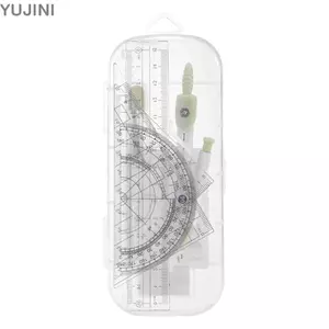 YUJUNI 8 Cái / bộ Thước Đo, Bộ La Bàn Thước Trong Suốt Bằng Nhựa, Bộ Chất Lượng Cao Vuông Thẳng Thước Tẩy Dụng Cụ Vẽ Học Sinh