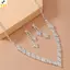 < YEI > 2 Cái Đơn Giản Hình Học Zircon Nelace Bộ Bông Tai Dành Cho Nữ Cưới Cô Dâu Bộ Trang Sức Phụ Kiện Quà Tặng Mới