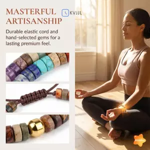 Vòng tay 7 Luân xa Màu sắc tự nhiên Cân bằng tâm linh và cho Yoga chánh niệm và thiền định mới