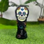 Vỏ bọc đầu Golf màu đen thêu đầu lâu số. 1 Vỏ bọc nắp gỗ Fairway Golf Dày Plus Vỏ bảo vệ đầu Pompom