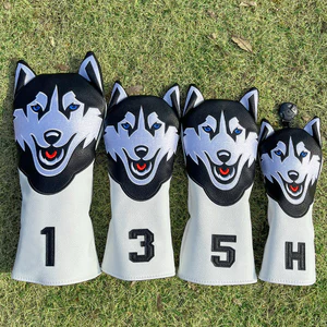 Dày Sang Trọng Golf Gỗ Câu Lạc Bộ Bao Đẹp Trai Chó Sói Câu Lạc Bộ Nắp 1 / 3 / 5 / UT Vỏ Bảo Vệ Da PU Chống Thấm Nước