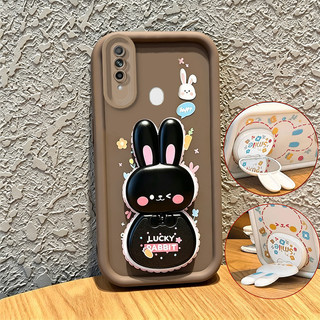 Ốp Lưng Cho OPPO A31 2020 Vỏ Điện Thoại Vỏ Mềm Silicon Chống Sốc Gương Thẩm Mỹ Mới Có Giá Đỡ 360° Xoay thỏ dễ thương màu hồng cho bé gái JTXCEZJ3