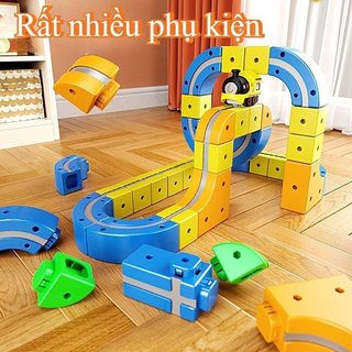 【BabyJoy】Bộ Đồ Chơi Xếp Hình Đường Ray Xe Lửa, ABS Không BPA, Phát Triển Trí Não, Quà Tặng Cho Trẻ