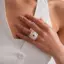 PNPIA- Nhẫn nhựa màu tối giản hợp thời trang với kim cương sáng cổ điển Nhẫn hình học cá tính không đều Phụ kiện trang sức Quà tặng