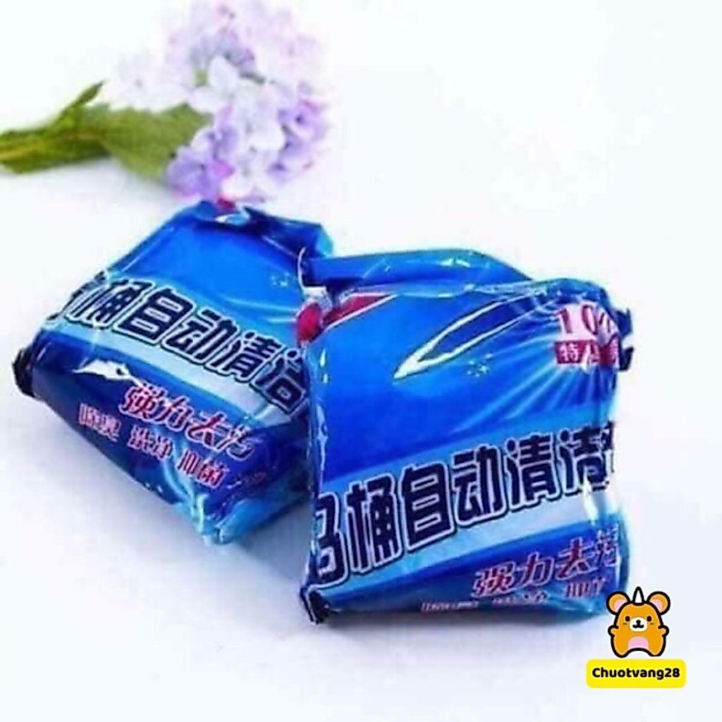 Gói 10 viên thả bồn cầu nước xanh khử mùi hôi, gói 10 viên vim tẩy sạch vết bám bẩn cứng đầu