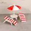HL Mini Sun Umbrella Đôi Đi Biển Bộ Ghế Thu Nhỏ Thủ Công Thủ Công Đồ Chơi Trang Trí Nhà Micro Phong Cảnh Đồ Trang Trí LMWU