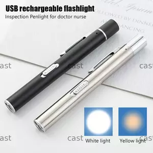 CAST Y Tế Tiện Dụng Bút Đèn Mini USB Sạc Thép Không Gỉ Kẹp Đèn Pin Led