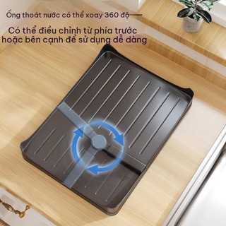 Giá để bát đĩa trên bàn để bếp giá để bát đĩa điều chỉnh được với khay thoát nước giá để bát đĩa kim loại