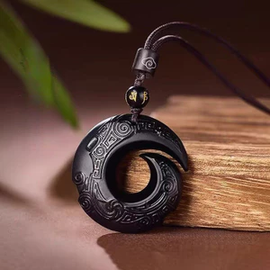 Obsidian Time Run Mặt dây chuyền Nam Nữ Benming Năm Mặt dây chuyền ngọc bích cổ