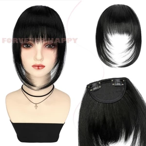 Dây buộc tóc tự nhiên kiểu Pháp Full Bangs Tóc giả - Phong cách Mỹ châu Âu không dấu vết dành cho nữ