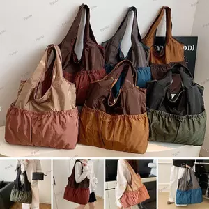 Túi đeo vai PYCOU, Túi xách nhiều màu nhiều màu, Túi Tote bằng vải Polyester có dây kéo thông thường